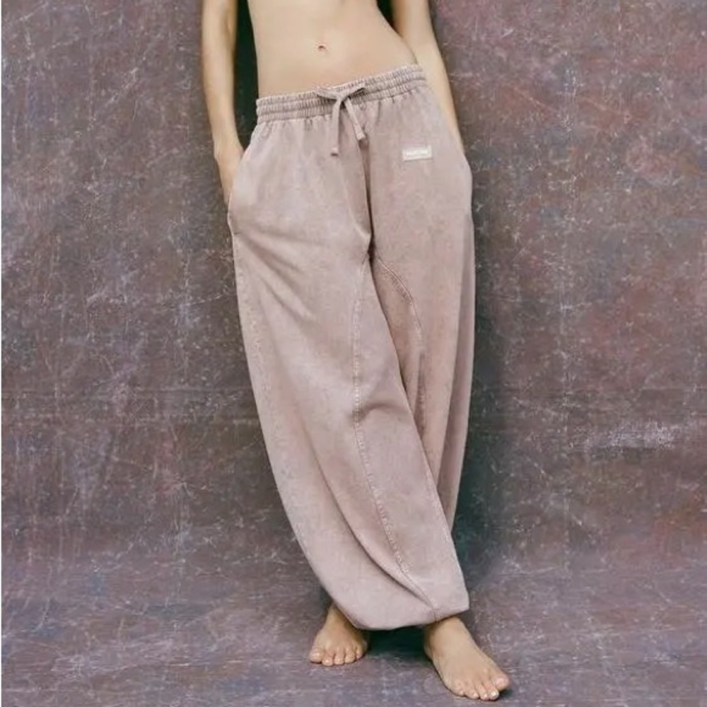 NWOT Zara Pantone Washed Heavy Cotton Drop Crotch Balloon Leg Jogger Pants